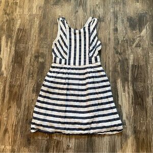 RW&Co Striped Navy and White Dress with pockets size 8